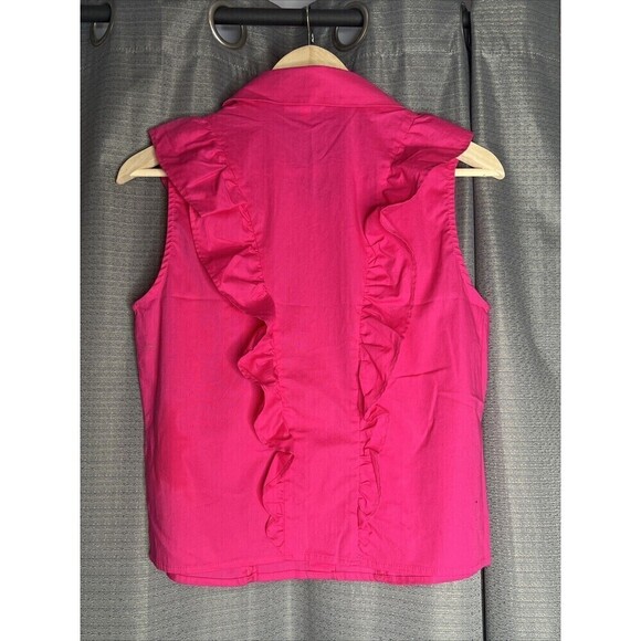 Socialite Small Pink Ruffle Sleeveless Button Front Top New with tags - Picture 7 of 7
